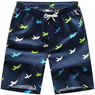 Metal Dragon 77th Men's 20" Outseam Trendy Quick Dry Board Beach Shorts Swim Trunks with Pockets (XL(Waist:35-37 inch), Seagull)