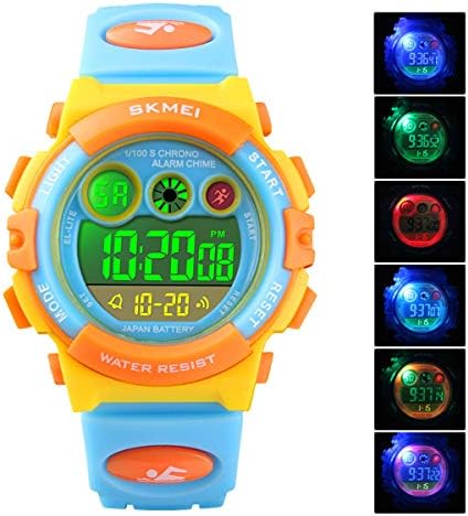 WUTONYU Kids Watch Boys Girls LED Sport Outdoor Digital Watches Child 164FT Waterproof Alarm Stopwatch Quartz Wristwatch