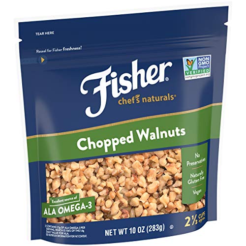 Fisher Chef's Naturals Chopped Walnuts 10 oz, 100 California Unsalted