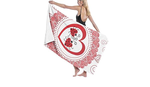 Amazon.com: SARA NELL Microfiber Beach Towel Valentines Day Red Romantic Love Bath Towel Beach Blanket Quick Dry Towel for Travel Swim Pool Yoga Camping ...