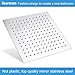 12 Inch Rain Shower Head, NearMoon Stainless Steel Bath Shower, Ultra Thin Rainfall Showerhead Waterfall Body Covering with Silicone Nozzle and Powerful Spray Performance(12'' Square)