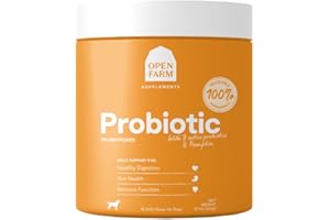 Open Farm Probiotic Chews, Dog Supplement, Dog Vitamins, Supports Normal Flora and Bowel Movement Using Traceable and Vet-Approved Ingredients, 12.7 oz, 90 Count