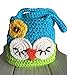 Sarah & Victoria Sleepy Owl Mini Purse, for Age 3, 4, 5 Year Old Girls Gifts, Adorable Blue & Green Little Handbag, Handmade Crochet, Soft Yarn Wristlet, Dress-Up & Play, Birthday Fun & So Cute!