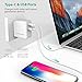 RAVPower 24W Dual USB C Type-C 5V 3A Charger Charging Station Fast Charger for MacBook, Galaxy S8 / Note8 & iSmart USB Output for iPhone 8 / 8 Plus / X and More (White)