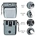 Petacc Dog Treat Bags Dog Treat Pouch Hands Free Travel Organizer Bag for Dog with Waist Clip,Drawstring and Built-In Poop Bag Dispenser - Grey