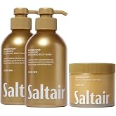 Saltair Golden Hour Body Care Bundle | Wash &amp; Body Butter Set | 3 Piece | Coordinated cleansing and hydration regimen with a gentle lather and comfortable creamy finish