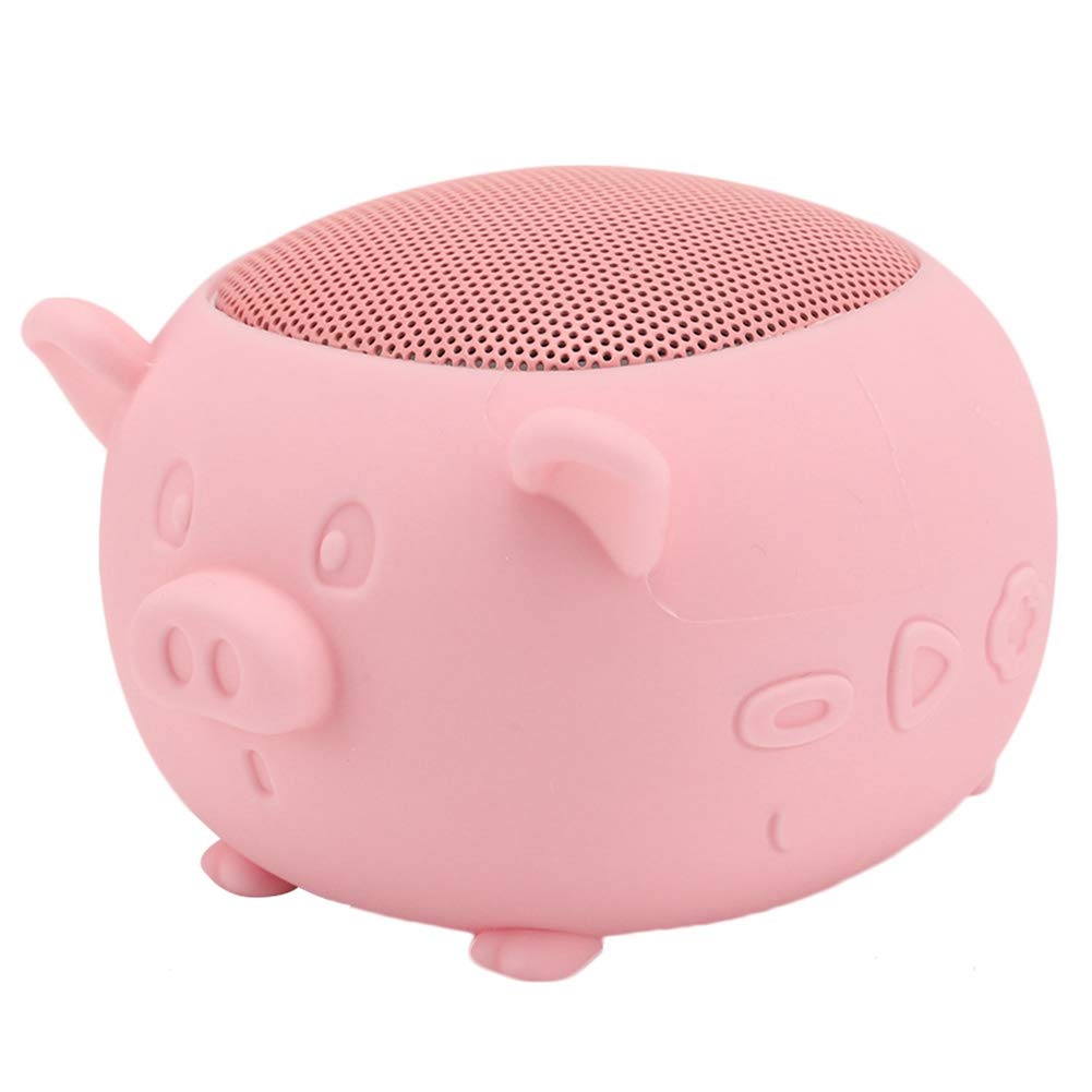 Speaker, Lovely Pig Mini Wireless 5.0 Speaker Built-in Mic,Portable Outdoor Speaker Built-in 3W Imported Speaker for Home/Traveling/Outgoing (Pink)