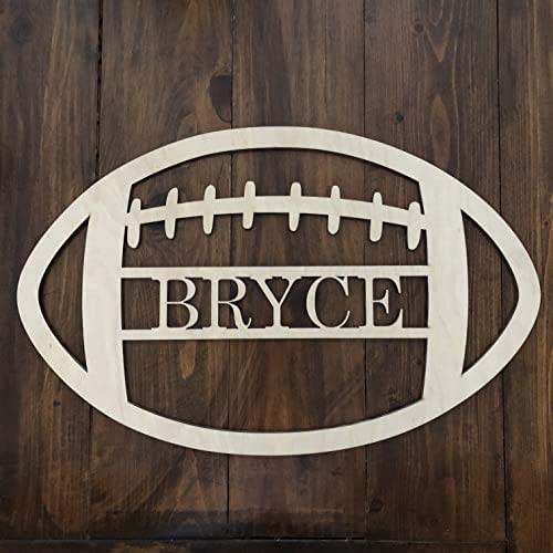 Unfinished Football Wall Hanger Personalized Kid's Room