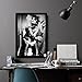 bstinay Softmusic Wall Art Canvas Painting Black and White Sexy Woman Cool Decor Poster for Bar - A 50cm x 70cm