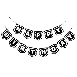 Mudder Happy Birthday Banner Black Bunting Flag for 21st 30th 40th 50th 60th 70th for Birthday Party Decoration