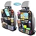 VONDERSO Car Backseat Organizer Kick Mats with Touch Screen Tablet Holder Waterproof Car Seat Back Protector with 11 Storage Pockets for Kids Universal Car Travel Accessories(Black, 2 Pack)