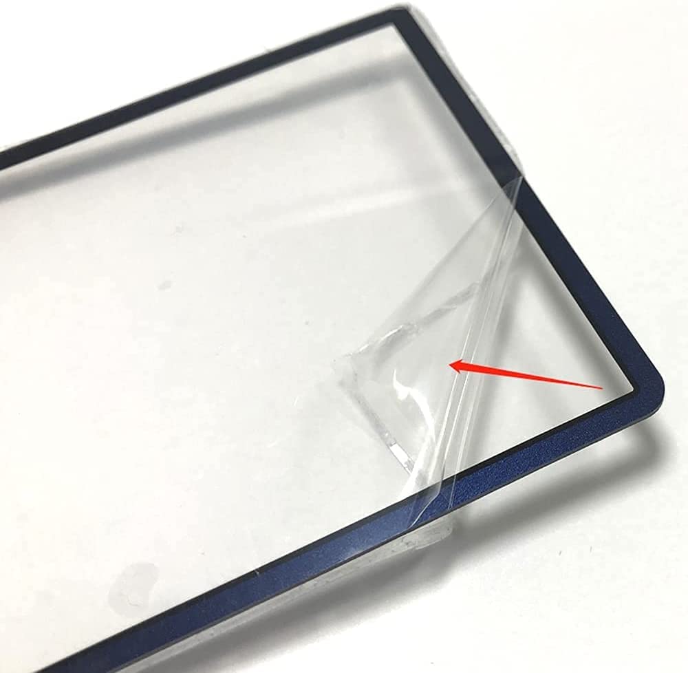 Glass Top Upper Screen Frame Lens Cover LCD Screen Protector with Adhesive for 3DS XL/New 3DS XL LLConsole(Blue)
