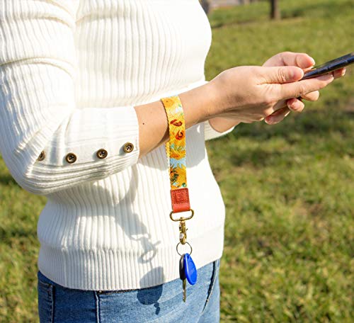 SENLLY Palm Leaf Hand Wrist Lanyard Premium Quality Wristlet Strap with Metal Clasp and Genuine Leather, for Key Chain, Cell Mobile Phone, Camera, Charms, Lightweight Items etc - Thumbnail 5