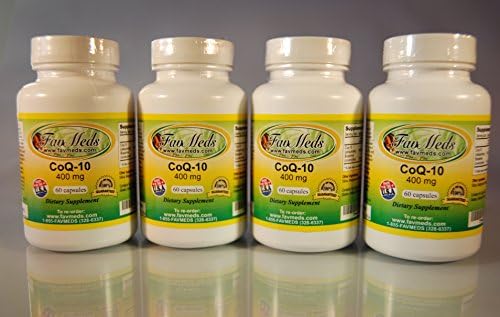 CoQ-10 Q-10 coq10 CO Q10 co-Enzyme 400mg - Various Sizes. Made in USA (4 Bottles - 240 [4x60] Capsules)