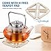 SULIVES Glass Teapot with Stainless Steel Infuser & Lid, Borosilicate Glass Flower Tea Kettle Stovetop Safe, Blooming & Loose Leaf Teapots, 34 oz / 1000 ml