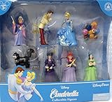 Disney CINDERELLA Set of 8 Figures ~ Featuring Princess Cinderella, Prince Charming, Fairy Godmother, Lady Tremaine, Anastasia, Drizella, Jaq, Suzy, Pearla and Lucifer, Playset Figures Range From 1 to 4 Tall