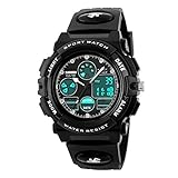 LIGE Electronic Led Display Analog Digital Sport Watch Black