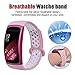 VIGOSS Compatible Gear Fit2 Band/Fit 2 Pro Band, Soft Silicone Watch Band Fitness Wristband Sport Replacement Strap for Samsung Gear Fit 2 Pro SM-R365 & Fit 2 SM-R360 Smartwatch(Pink/White)