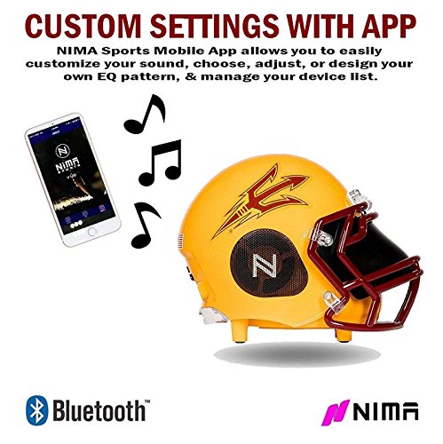 Nima Athletics Portable Bluetooth Speaker, [Officially Licensed] NCAA College Football Helmet Wireless Stereo Speaker Built-in Mic, Loud HD Sound Bass (5" Helmet Size - Small, Arizona State) - Thumbnail 5