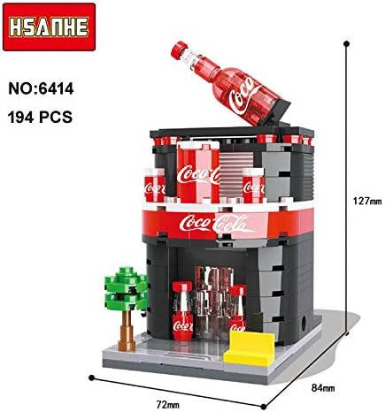 HSANHE Mini Street Cola Drink Beverage Shop Nano Blocks DIY Diamond Building Toy