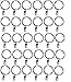 1.5-inch, Set of 30, Silver, Metal Curtain Rings with Clips and Eyelets(Also Known as Rings with Curtain Clips/Curtain Clip Rings/Drapery Rings/Curtain Rings with Clips/Drapery Clip Rings)