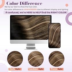LaaVoo Clip in Hair Extensions Black Ombre Clip in