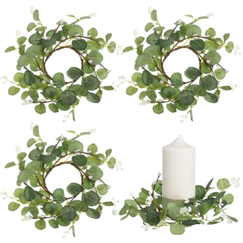 Toddmomy Eucalyptus Candle Ring 4 Pack