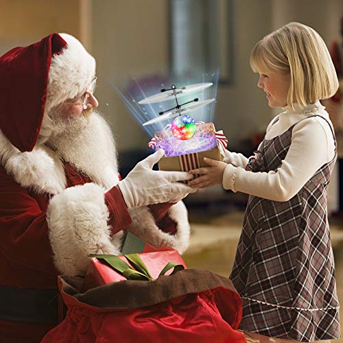 RC Fliegender Ball Kinder Spielzeug,Schuzbrille und Fernbedienung LED RC Flugzeug Helikopter mit Handsensor Infrarot Mini Hubschrauber Fliegendes Spielzeug Indoor und Outdoor Spiele