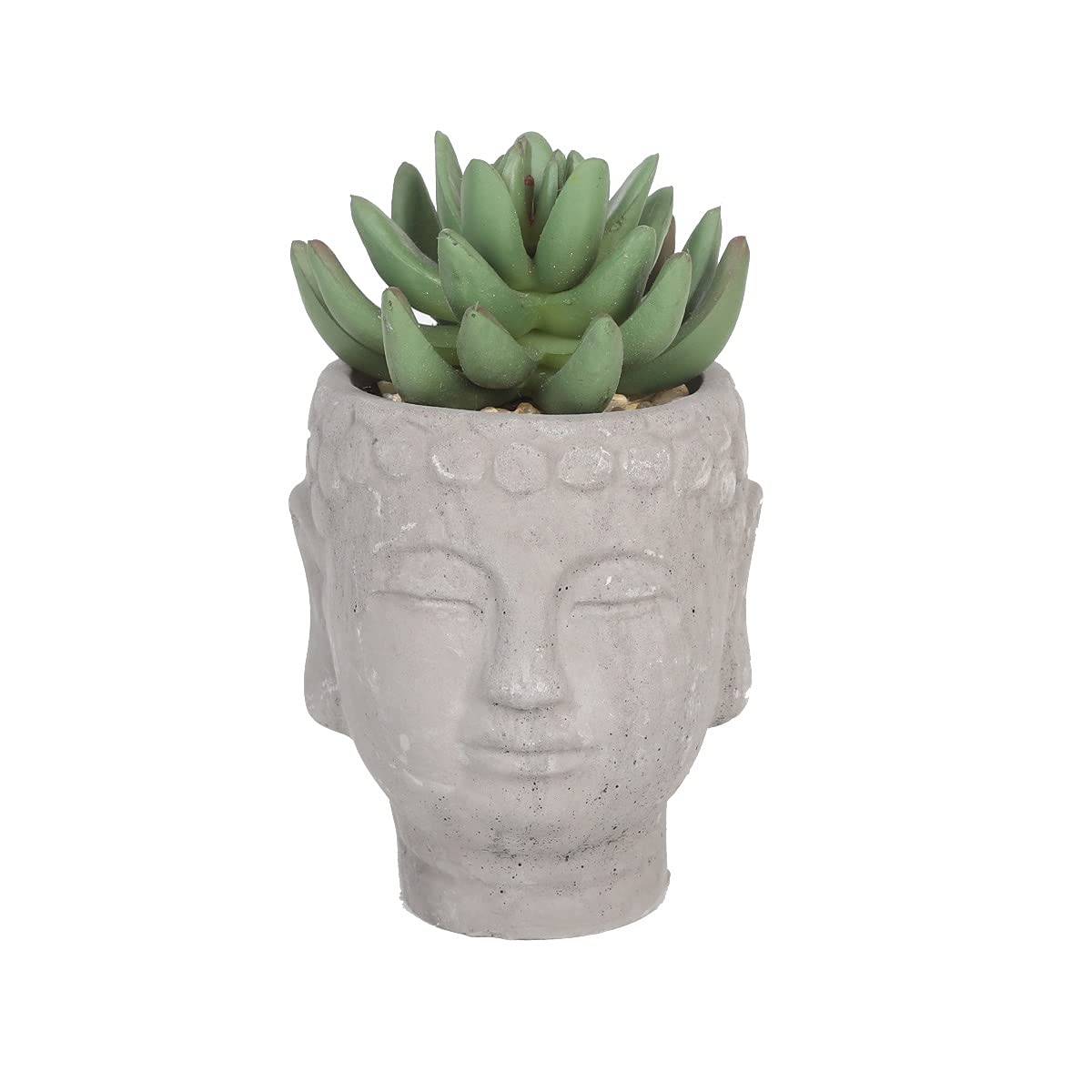 Sleepdown Halo Green Leaf Buddha Pot Artificial Faux Plant for Home Office Bathroom Decor Indoor Decoration Aesthetics, Small