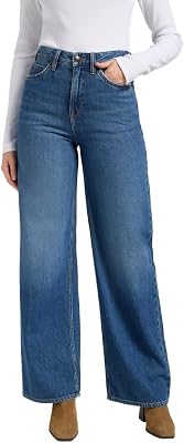 - Jean Femme - Coupe Jambe Large Taille Haute - Stella - Ink Pool