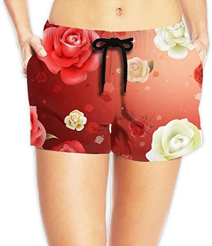 Wpats Flowers Roses Women's Shorts Beach Shorts Hot Shorts Hot Pants Casual Shorts Beach Summer Short Trousers Mini Shorts