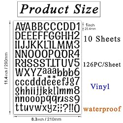 1260 pcs 10 Sheets Vinyl Letters Stickers