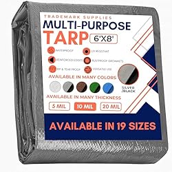 Tarp Cover Silver/Black Heavy Duty Thick