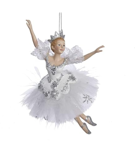Schneekönigin Weihnachtsornament – 8,9 Cm Groß, Aus Harz Und Stoff, Mit Glitzer Und Schneeflocken