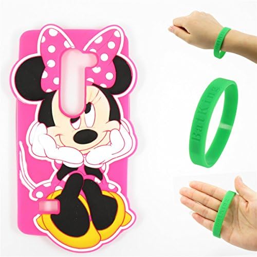LG K7 Case,LG Tribute 5 Case,LG Escape 3 Case,Bat King Hot Pink 3D Cute Cartoon Animal Sit Mouse Minnie Soft Silicone Back Case Cover for LG K7/LG Tribute 5 LS675/LG Escape 3