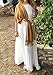 Persun Women's Open Shoulder Cut Out Back Pleated Chiffon Sleeveless Maxi Dress White Small