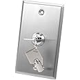uxcell Key Switch Lock On/Off Exit Switch Emergency Door Release SPST for Access Control Panel Mount with 2 Keys