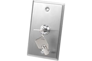 uxcell Key Switch Lock On/Off Exit Switch Emergency Door Release SPST for Access Control Panel Mount with 2 Keys