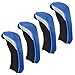 Hipiwe Golf Hybrid Club Head Covers Set 4pcs Club Irons Headcovers with Interchangeable No. Tag (Blue)