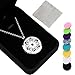 Harmony Flower Essential Oil Diffuser Aromatherapy Necklace, Silver Locket Pendant & 24