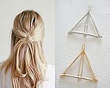 Minimalist Dainty Gold Silver Hollow Triangle Geometric Metal Hairpin Hair Clip Clamps Accessories Barrettes Bobby Pin Ponytail Holder Statement Women's GIFT Headwear Headdress Styling Jewelry
