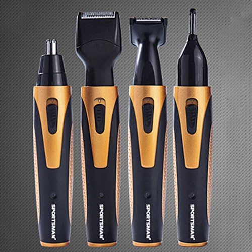 BlackHumor 4 in 1 Face Shaving Grooming Set, Waterproof Rechargeable 360 degree Nose Ear Hair Trimmer, Electric Beard Sideburn Eyebrow Underarms Hair Shaver Razor Remover