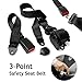 AUDEW Universal Retractable 3 Point Auto Car Safety Seat Lap Belt Set Kit