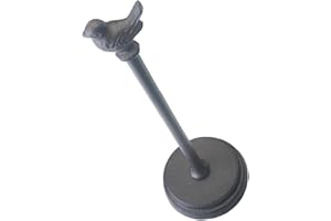 KALLORY Vintage Cast Iron Bird Paper Towel Holder Non Slip Base Kitchen Roll Organizer Stand for Bathroom