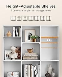 Pipishell 5-Tier Bookshelf, Tall Bookcase Storage