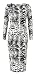 Womens Aztec Skull Lips and Leopard Print Long Sleeves Midi Dress