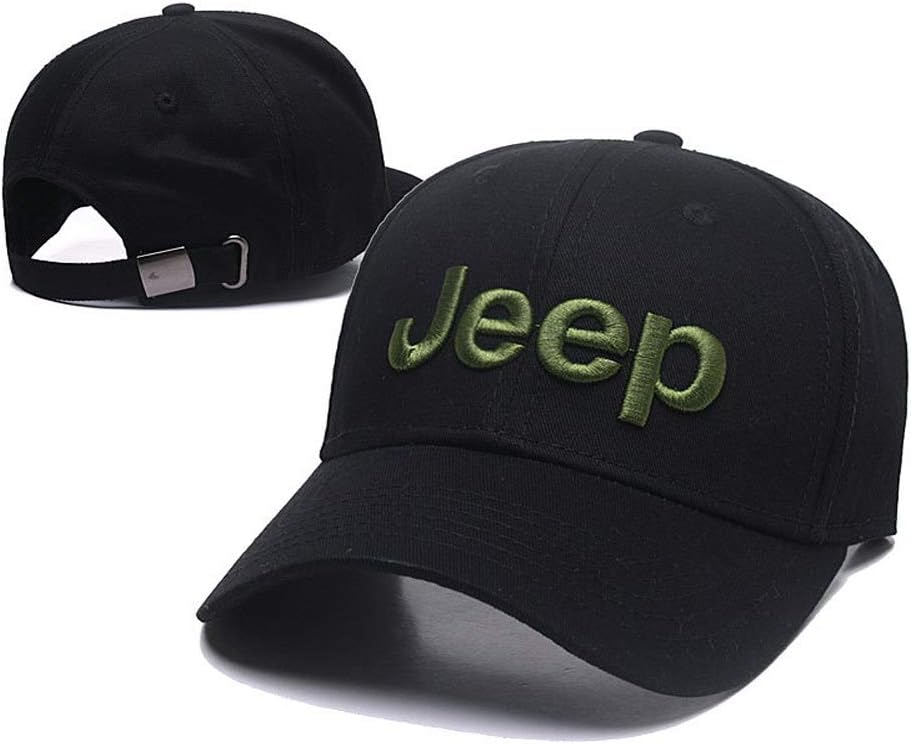 Car Logo Adjustable Baseball Cap, Unisex Hat Travel Cap Car Racing Motor Hat for Jeep - Black