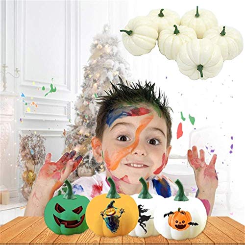ShellKingdom Artificial Mini Pumpkin for Decoration, Fall Pumpkin for Home/Wedding Thanksgiving/Halloween/Party Decoration 12 PCSï¼ˆWhiteï¼‰