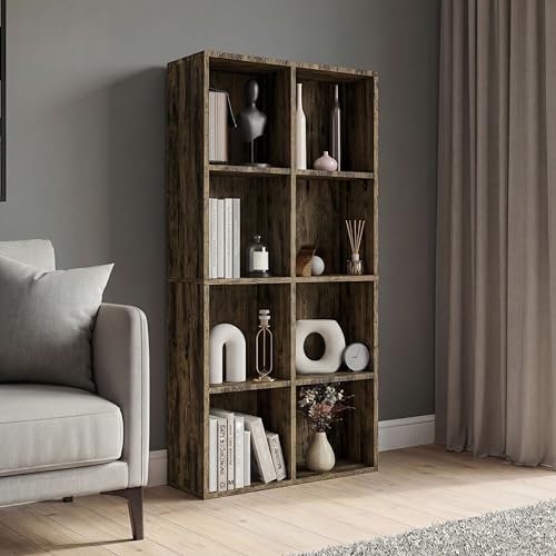 Vida Designs 8 Würfel Speichereinheit, Dunkles Holz, Holzregale Anzeige Speicher Büro Wohnzimmer Möbel