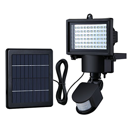 Litom Bright 60 LED Solar Lights Outdoor Solar Security Lights with Motion Sensor Solar Flood Lights